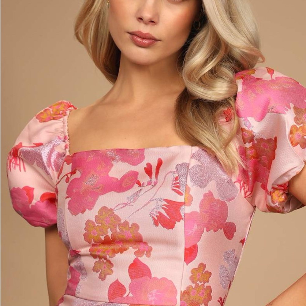 NWT Lulus Floral Pink Mini Dress - Picture 3 of 7